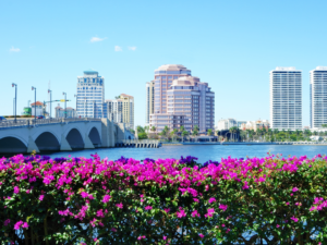 Colorful storefront in Little Haiti, FL with signage reading 'Fianzas'.